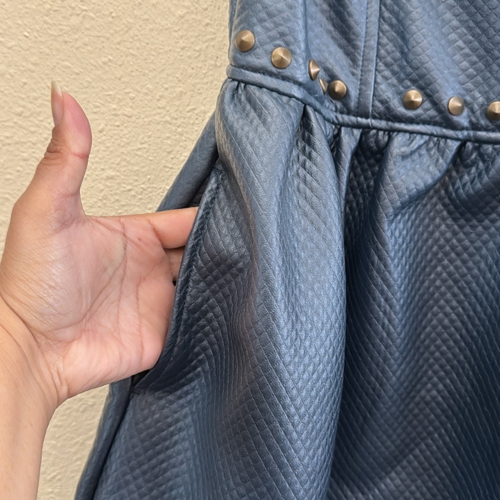 Disney Descendants 2 Villains Evie Faux Leather Blue Embellished Dress Size 7/8 - Picture 8 of 16